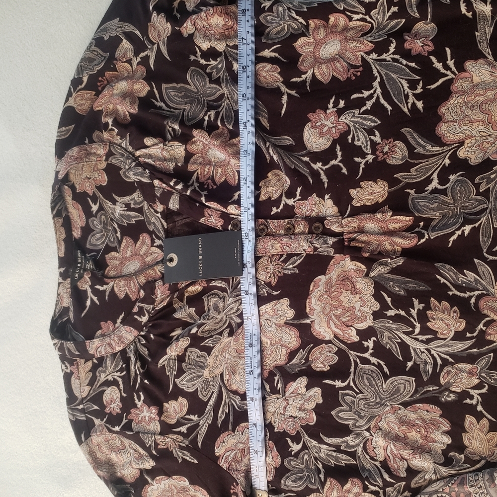 $60 Lucky Brand | Small | Black Floral Boho Blouse - Picture 6 of 7